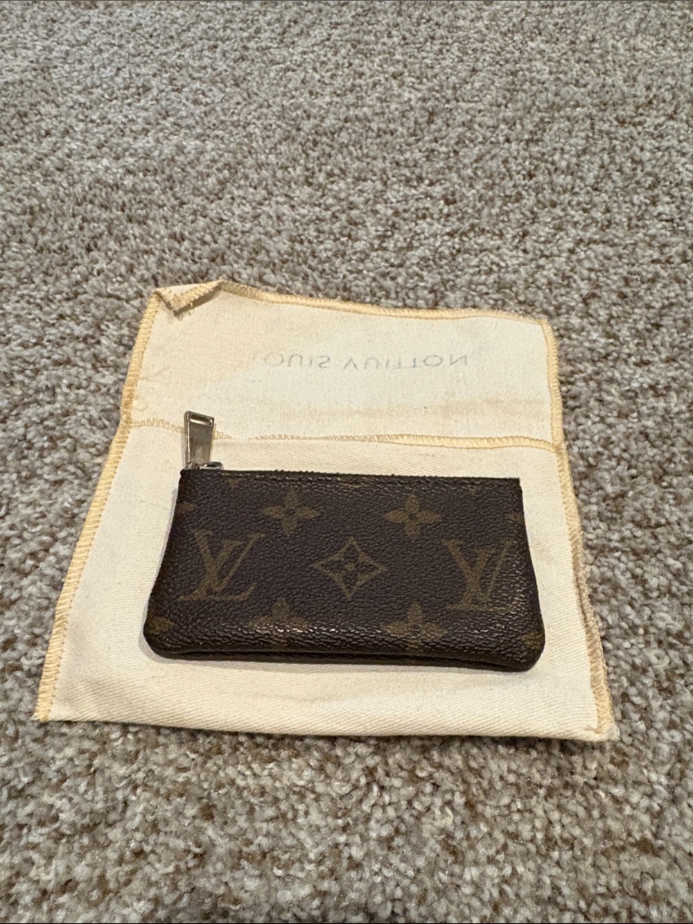 Faux Louis Vuitton Brown Monogram Zip Coin Pouch